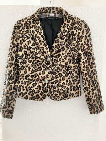 Damenblazer in rassigem Leopardenmuster