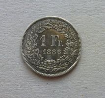 Schweiz ++ 1.- Franken 1886, gute Erhaltung