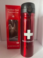 Praktische Thermosflasche mit Schweizerkreuz, Rot!