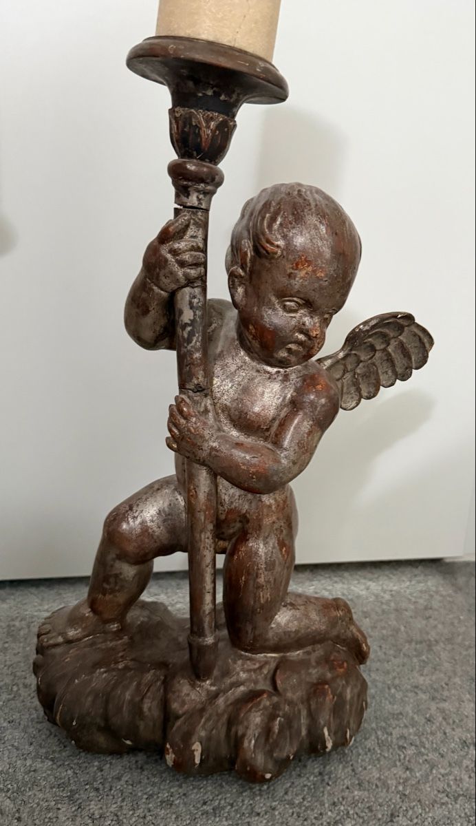 Statuette: 2 antike Engel-Kerzenständer – Usato da Wettingen venduto da Mat5430 3