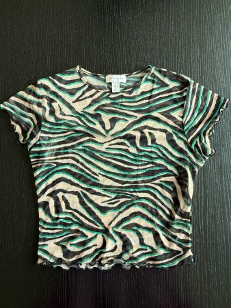 Topshop Crop Top Mesh Zebra Grösse 38