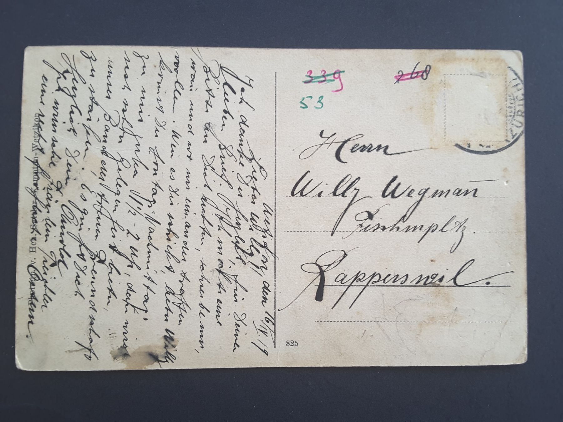 Cartoline postali: AK Wetzikon ZH , 1919 – Usato da Reichenburg venduto da Pipo-67 1