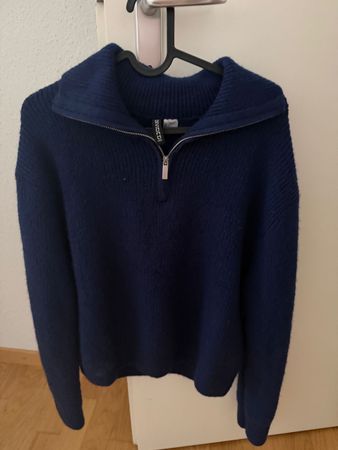 NEU Dunkelblauer H&M  Strickpulli mit Reissverschluss, Top!