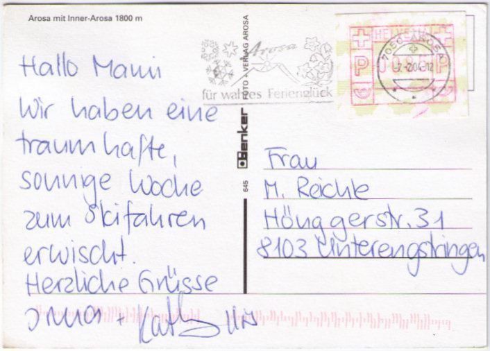 Cartoline postali: Arosa mit Inner-Arosa – Usato da Binningen venduto da Mountainrider 1