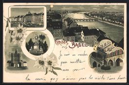 Litho Basel, Rathaus mit Innenhof, Spale