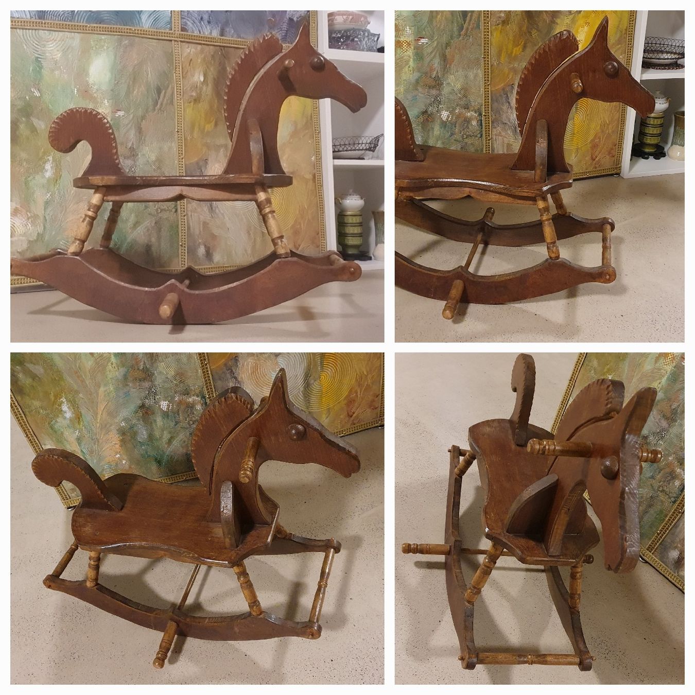 Jouets: antikes Schaukelpferd Holz braun  – D'occasion à Gossau SG par ush_db7j