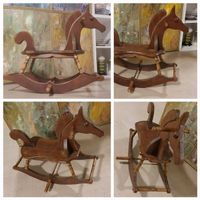 antikes Schaukelpferd Holz braun 