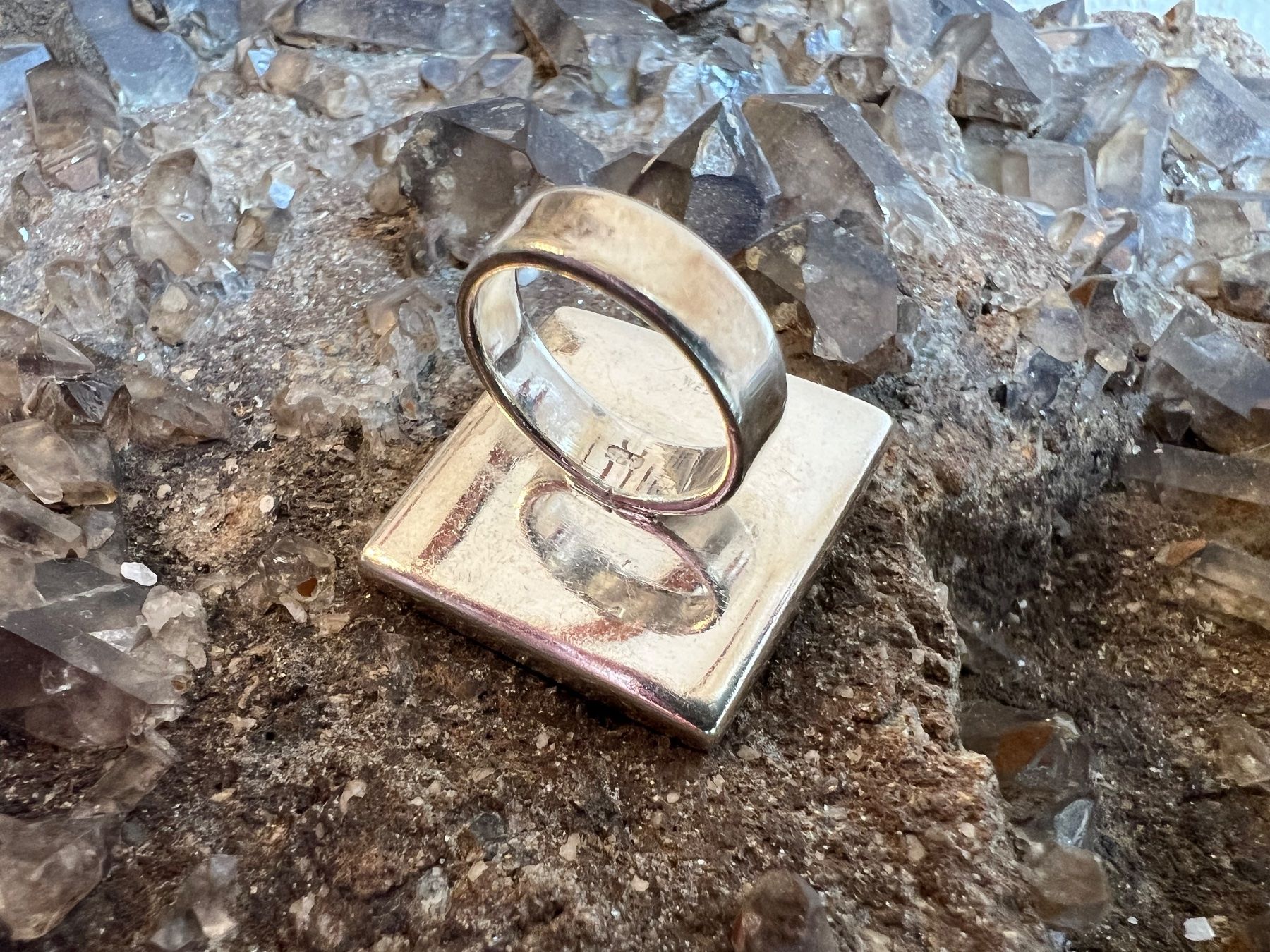 Anelli: Statement Ring quadratisch 925 Silber Abalone Paua Muschel – Nuovo (secondo la descrizione) da Bern venduto da Jiffy 6