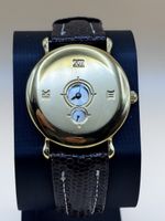 Armbanduhr Goldfarben mit Lederarmband gebraucht