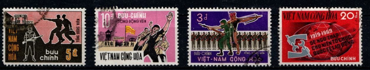 Tutti i francobolli: 4 timbres - Sud Vietnam - 1969 - Obl. – Usato da Blonay venduto da Leglaude_01