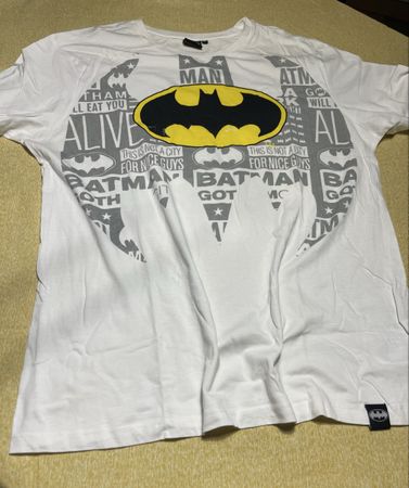 T-shirt Batman bianca, taglia XL,feste👌vacanze 