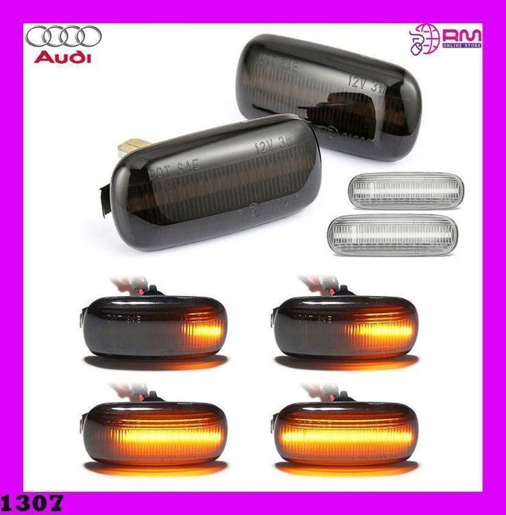 Clignotants LED Dynamiques Pour Audi A3/A4/A6 - Noir | E-mark & Plug And Play