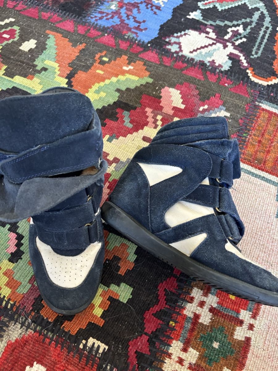 Damenschuhe: Baskets compensées bleues en daim taille 39 occasion – Gebraucht aus Genève von bha_jcf5