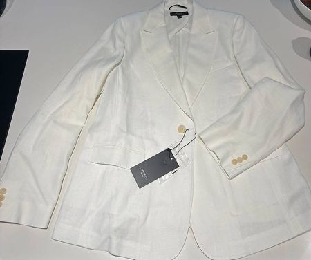 Max Mara Weekend Blazer Leinen weiss Gr. 46 IT 50 NEU