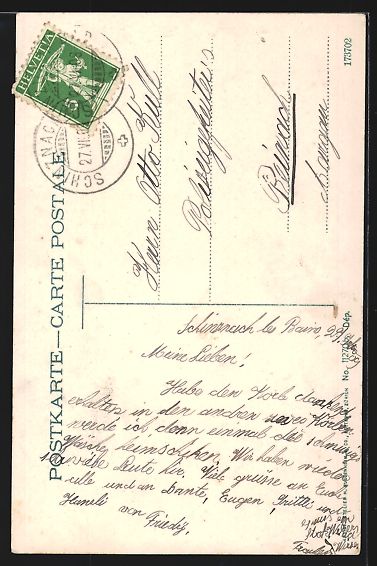 Cartoline postali: AK Aarau, Teilansicht mit Kirche, 1908 – Usato da Berlin venduto da bartko-reher 1