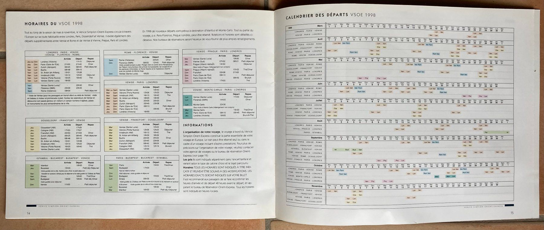 Documenti: Venice Simplon - Orient-Express. Voyages en train.... 1998 – Usato da Versoix venduto da Decapod 4