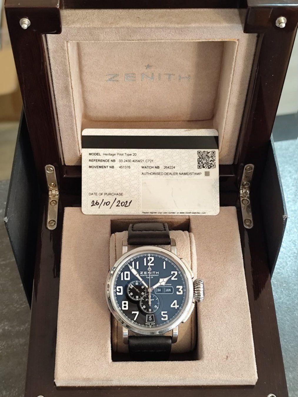 Zenith Montres: Zenith Pilot Type 20 Annual Calendar Chronograph, 2021 – D'occasion à Oberlunkhofen par Redwood 2
