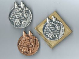 Fasnachtsplaketten Basel, "Blaggedde" 1976 (Satz B/S/G)