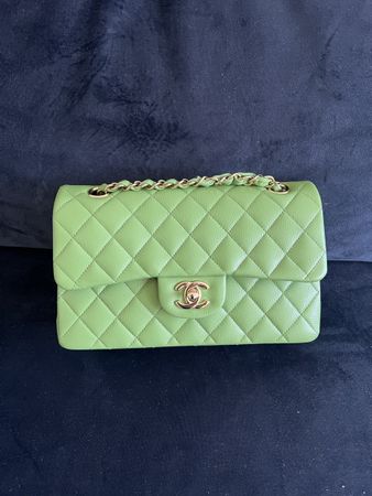 Chanel Klassiker Double Flap flapbag, Grün