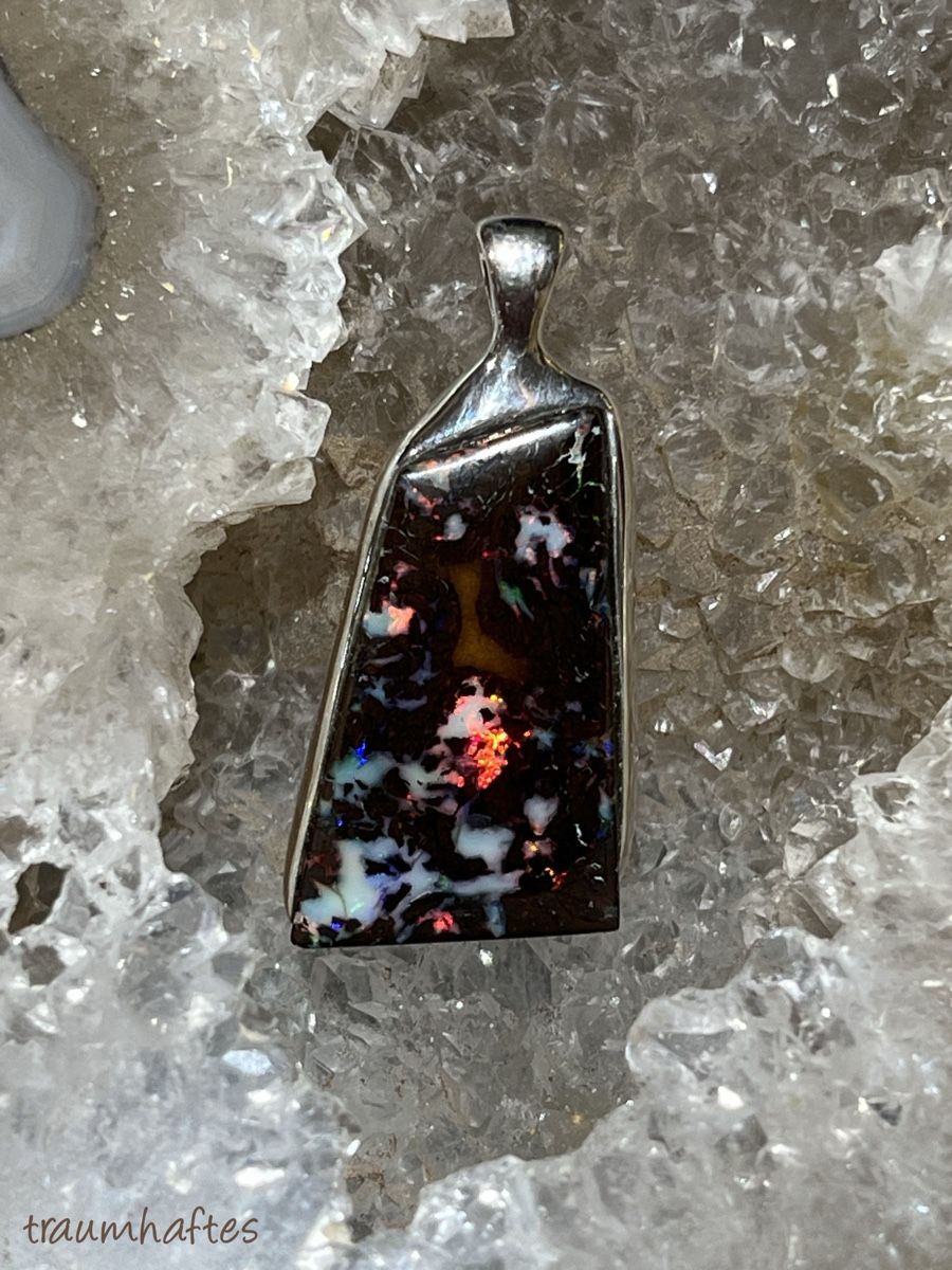 Ciondoli: Opal - Anhänger - Boulder mit 925er Silberfassung – Nuovo e nell'imballaggio originale da Thun venduto da Traumhaftes 1
