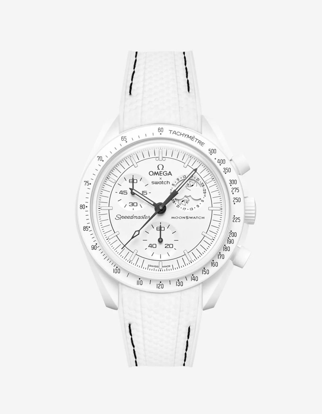 Omega x Swatch Moonswatch Snoopy Weiss (Neu und originalverpackt
