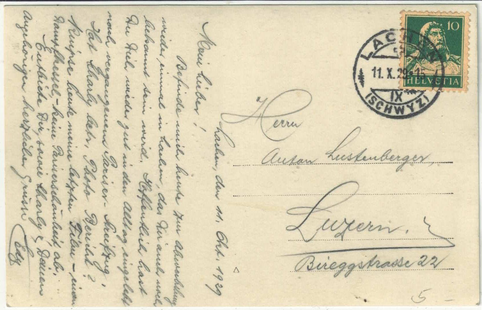 Cartoline postali: Lachen vom See aus – Usato da Ettingen venduto da Kartenplanet 1