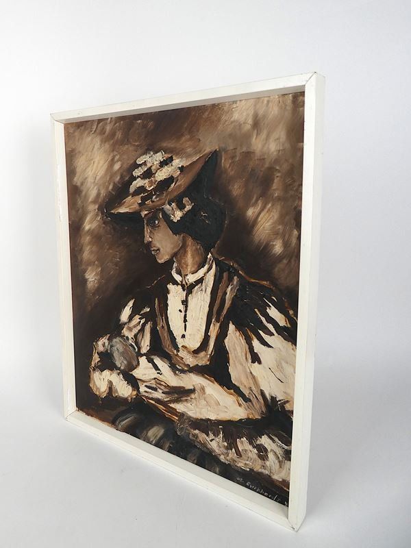 Tableaux: Gemälde "Die Walliserin" - Margrith Burkhardt – D'occasion à Urtenen-Schönbühl par Restwert_Schoenbuehl 2