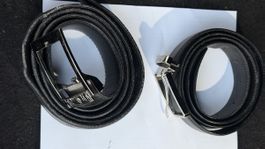 Ceinture en cuir noire Pierre Cardin et Versace 
