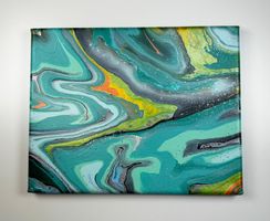 Acryl-Flüssigmalerei, rechteckig