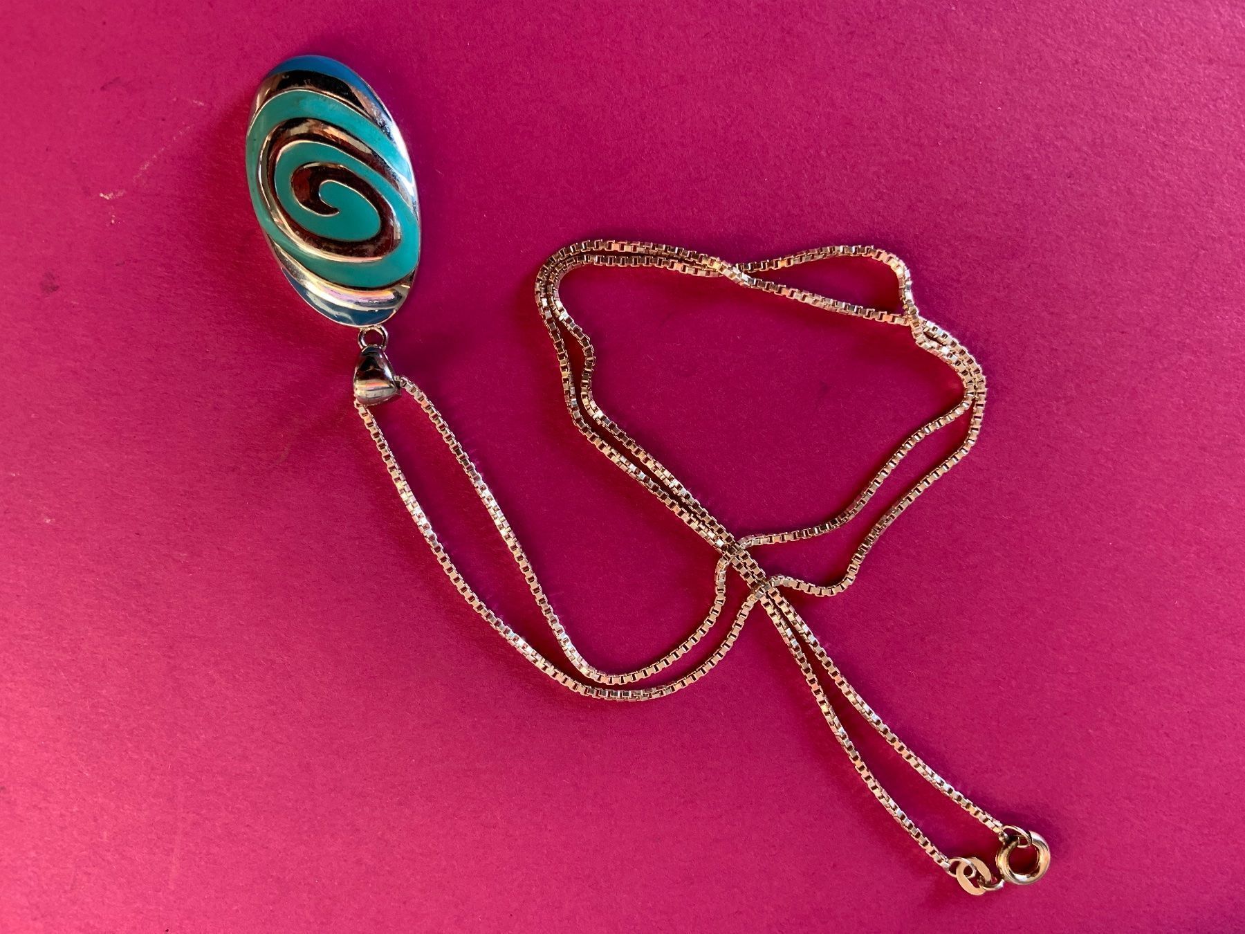 Catenine: Silberkette mit farbiger Spirale (55cm) – Usato da Laufen venduto da Trendmarket 8