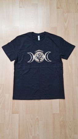 Schwarzes T-Shirt mit Mondphasen-Print, Gr. M ❤️ NEU ❤️