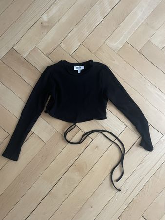 Schwarzes Crop Top von Edited, Grösse 38 - Neuwertig!
