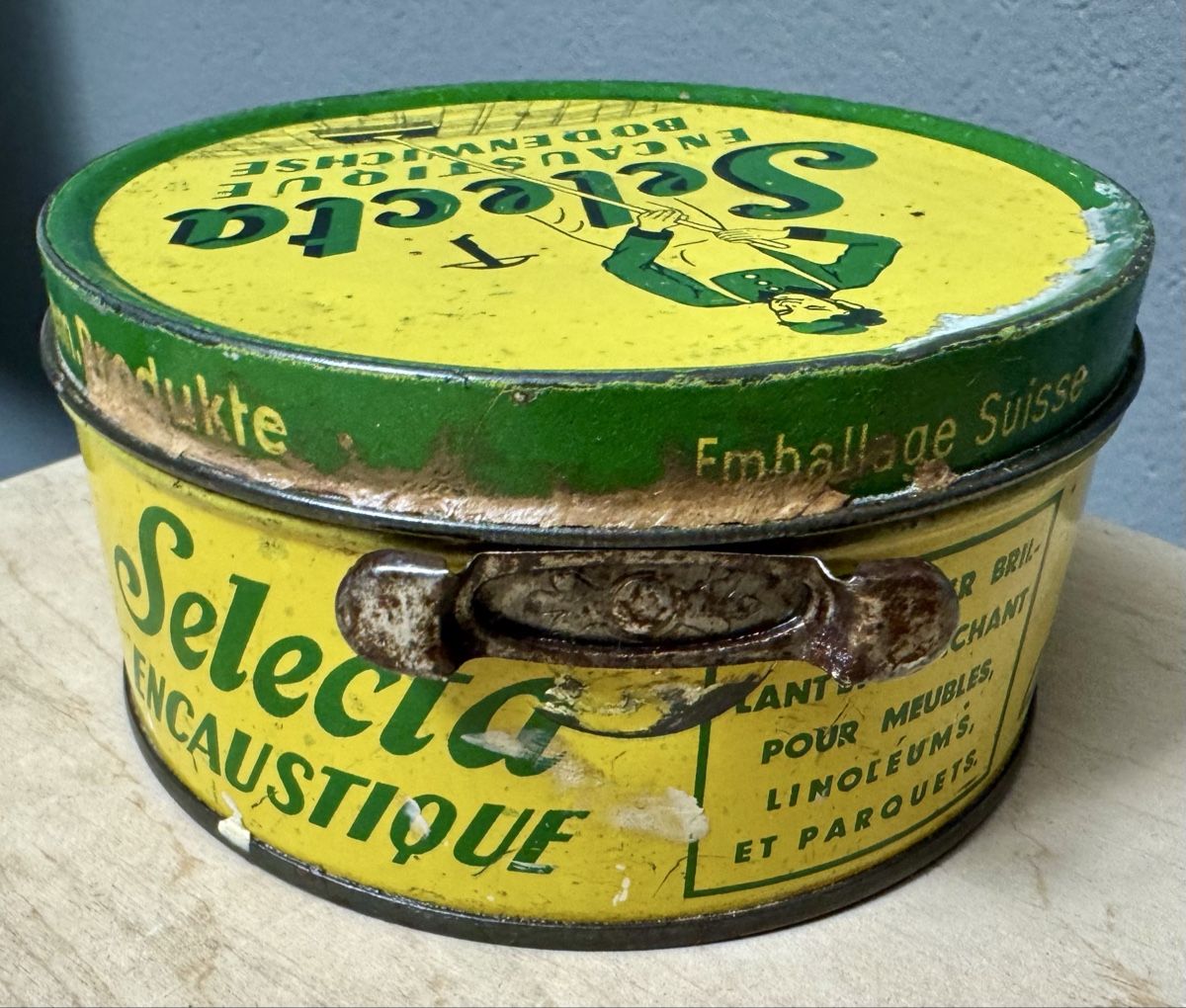 Barattoli: Alte Blechdose SELECTA Bodenwichse Mermod & Co. – Usato da Rothrist venduto da Luckywinner 3