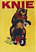 KNIE ZOO BAER AUF TROTTINET 1976