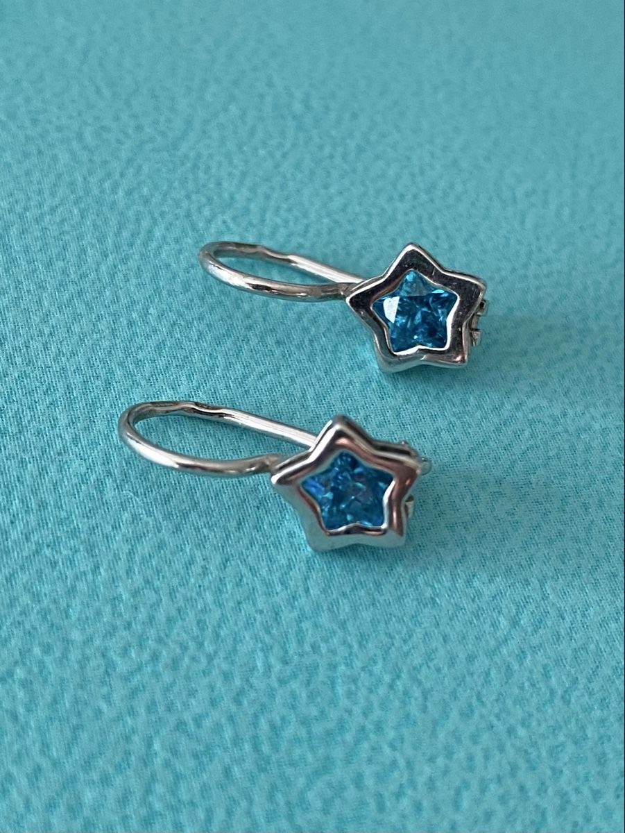 Orecchini pendenti & Orecchini a lobo: Kinder Ohrringe Silber Blau Stern – Usato da Ehrendingen venduto da Uxaxa 1