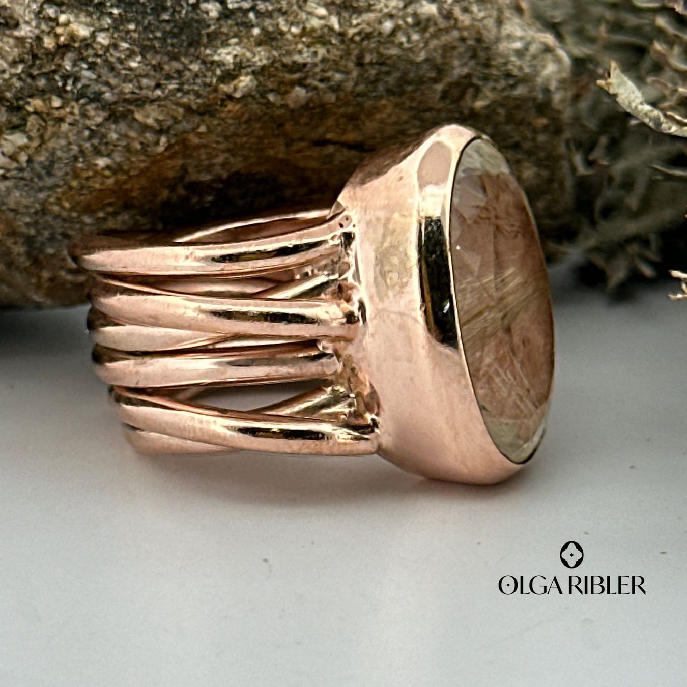 Olga Ribler Anelli: Unikate Silber Ring 925 Grösse 56 mit Rutilquarz – Nuovo (secondo la descrizione) da Luzern venduto da Schmuckoutlet 2