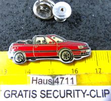 VW GOLF CABRIO III ROT AUTO PIN GLASIERT MIT SECURITY-CLIP