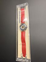 Swatch Automatic Uhr mit rotem Armband in Box neu