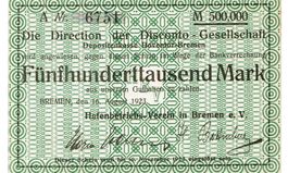 Bremen Hafenbetriebe 500000 Mark 16.08.1923 VZ++-UNZ