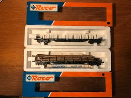 2x Roco DB Rungenwagen mit und ohne Ladung