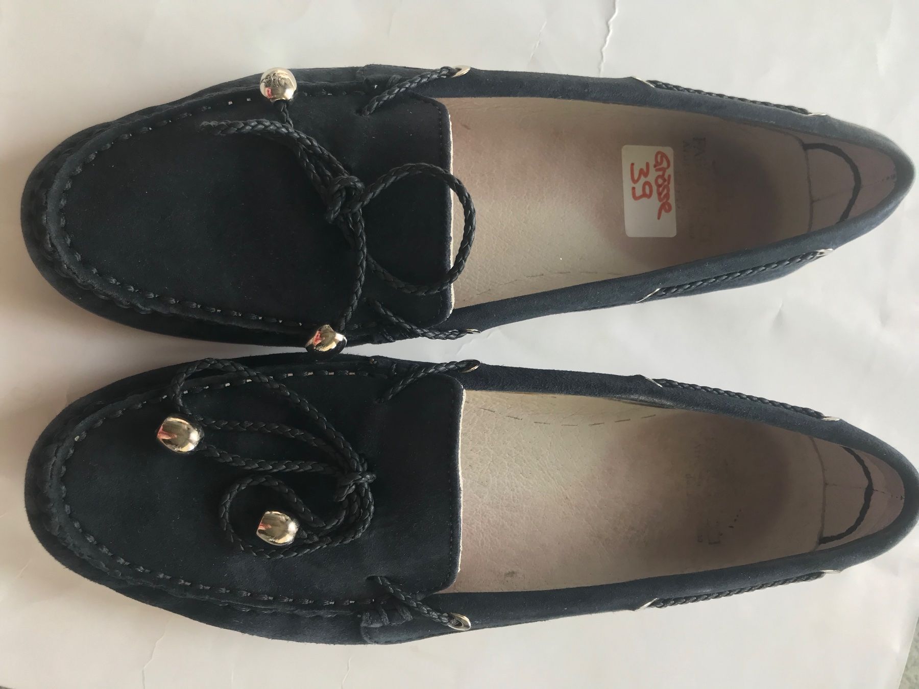 Damenschuhe: Marineblaue Wildleder Mokassins, Gr. 39 – Gebraucht aus Niederteufen von mix18 1