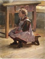 GUSTAV A.HESSL 1849-1926 PORTAIT D'UNE JEUNE FILLE
