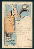 Handgemalt sign. R. Richter: Osterhase m