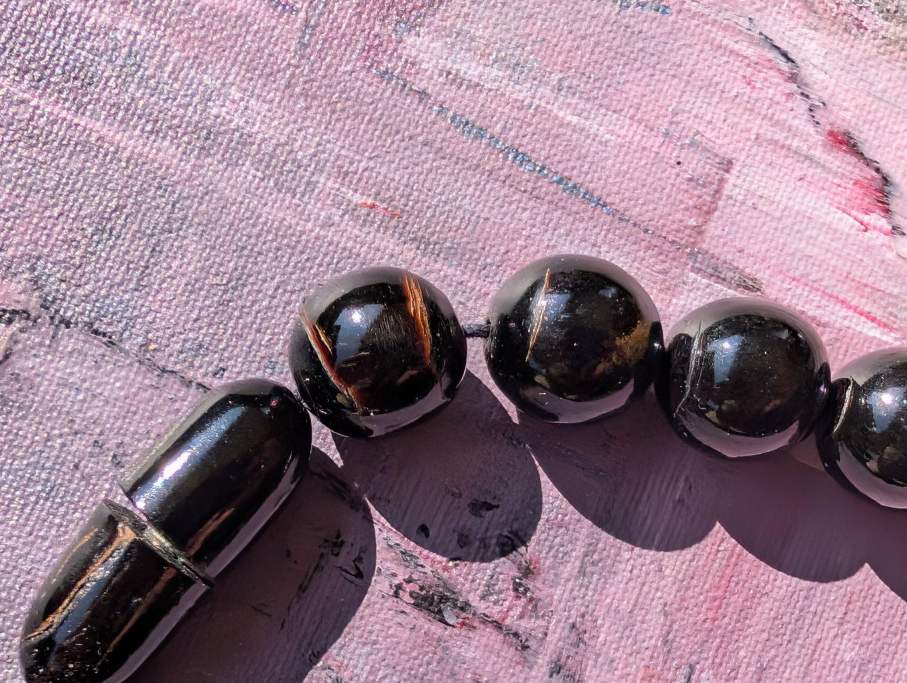 Catenine: Schwarze Perlenkette Kunstharz – Usato da Herisau venduto da apo_bxx7 3