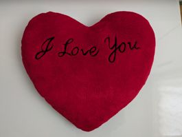 Plüschherz Kissen I Love You, rot