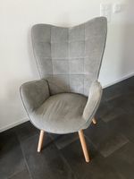 Sessel Polster grau Holzbeine guter Zustand