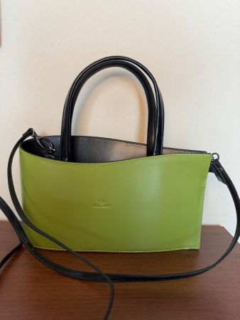 Italienische Olivgrüne Ledertasche