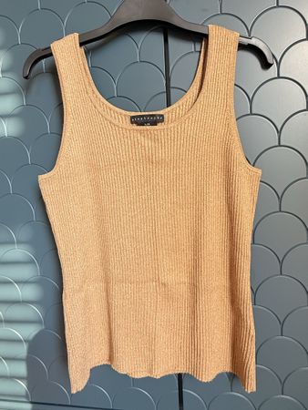 Top Apostropfie’ a costine oro con filo metallico tg L 