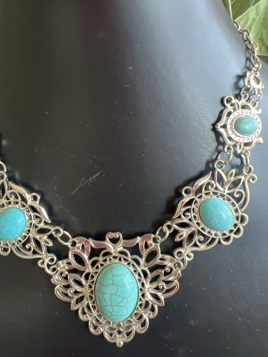 Catenine: Kette mit türkisfarbenen Steinen – Nuovo (secondo la descrizione) da Seon venduto da Sunny-Schmuck78 1