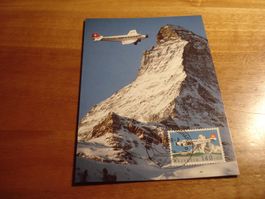 Maximumkarte 1988 Pro Aero, Ju 52 vor Matterhorn